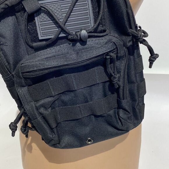Men's Black Detachable Strap Tactical Military Rover Slingback Shoulder Bag - Picture 3 of 11